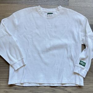 Daily Drills Top Women XS/S Thermal Waffle Oversized White Long Sleeve